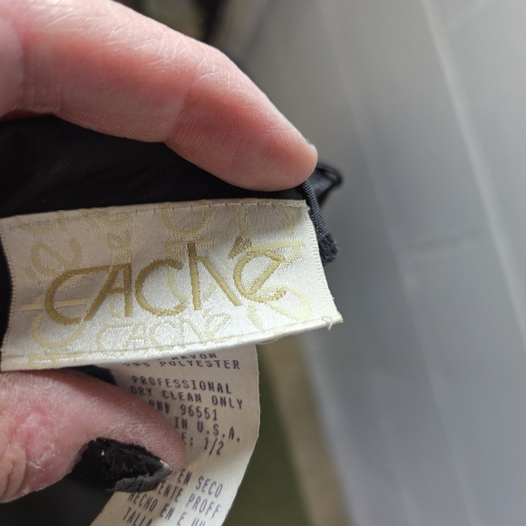 Vtg 90s Y2k Cache Black Liquid Lace Up Corset Back Rhinestone Formal Dress - Picture 4 of 14